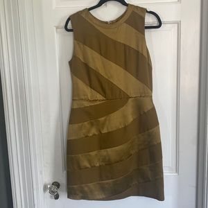 Jessica Simpson gold satin dress